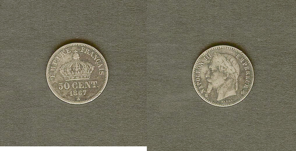50 centimes Napoleon III 1867A aVF